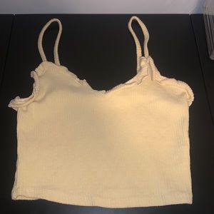 Garage yellow ruffle crop top